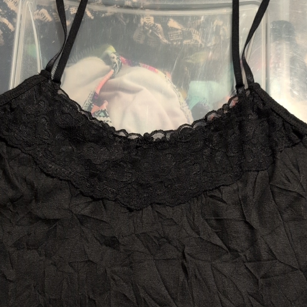 American Eagle Outfitters Black Lace Tank Top